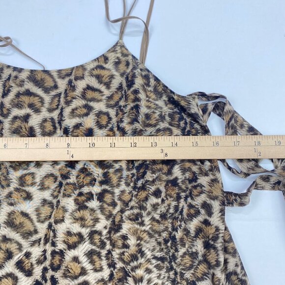 Leopard Print Silk Tank Top Size S Helmut Lang Spaghetti Strap Wrap Tie - Picture 6 of 12